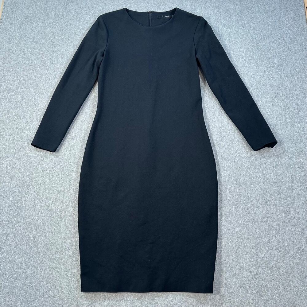 Hallhuber Black Sheath Dress Women's 4/EUR 36 Stretch 3/4 Sleeve Round Neck